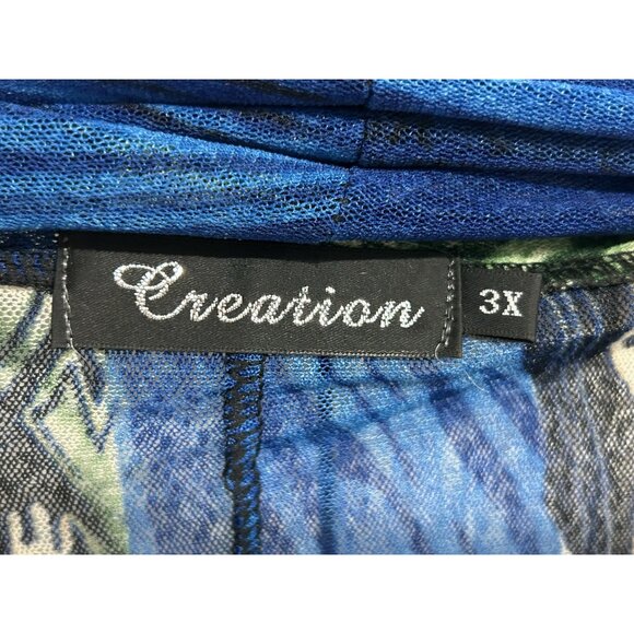 Creation Multicolor Open Front Lightweight Cardigan With 3/4 Sleeves Sz 3X - Picture 5 of 10